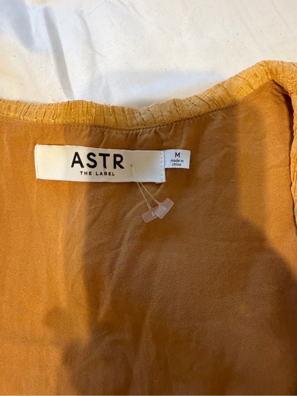 Astr Textured Mustard Puff Sleeve Peplum Blouse- tag fell off. New - Picture 3 of 6